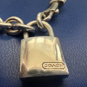 Coach Sterling Padlock Pendent Charm Bracelet
